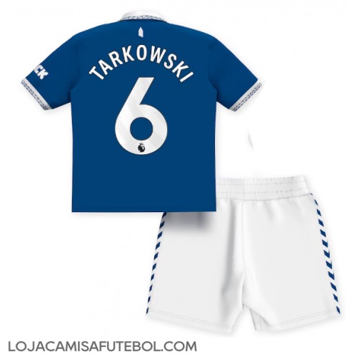Camisa de Futebol Everton James Tarkowski #6 Equipamento Principal Infantil 2023-24 Manga Curta (+ Calças curtas)